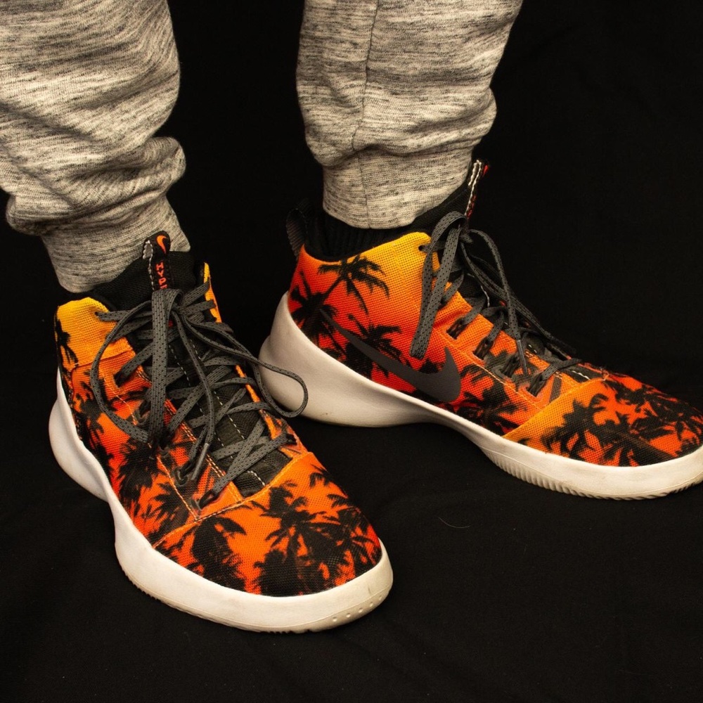 Nike Hyperf3sh / Hyperfresh 3 Orange Palm Tree Size 7M 7Y 8.5W